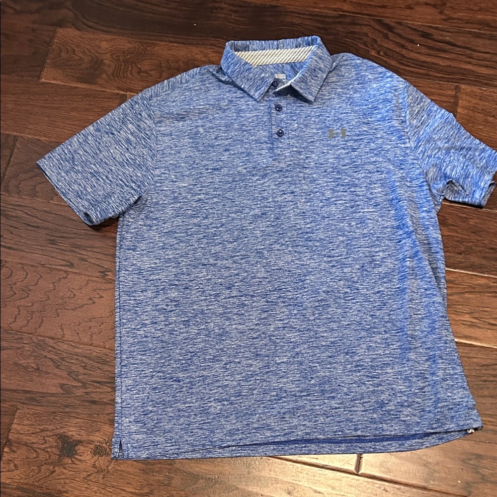 Under Armour Men's Heathered Blue Polo Shirt